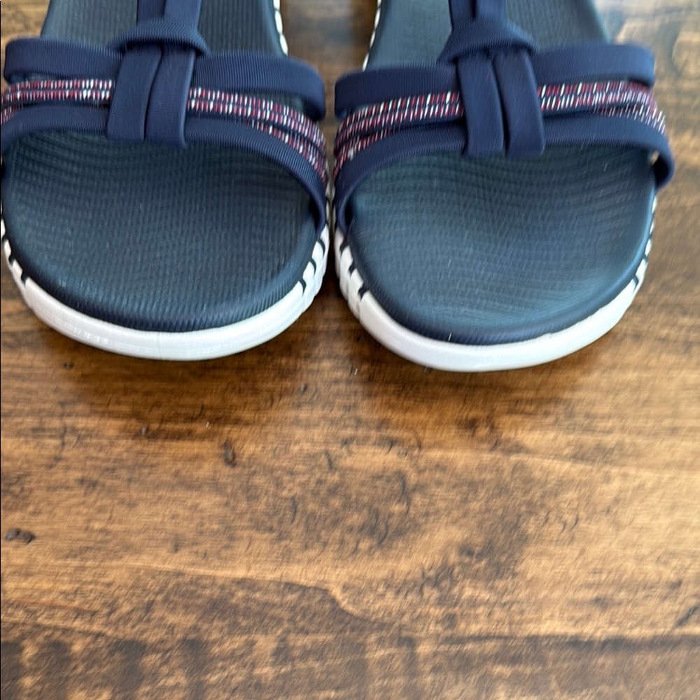 Skechers Goga Mat Women's Navy Ankle Strap Sandals Size 7 - Picture 3 of 7
